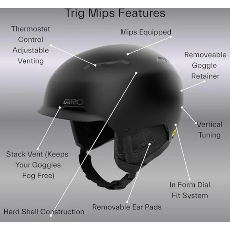 Giro Trig MIPS, Skihelm mit In Form Fit-System, 59 - 62 cm, L, randloses Design, Thermostat Control Ventilation – Bild 3
