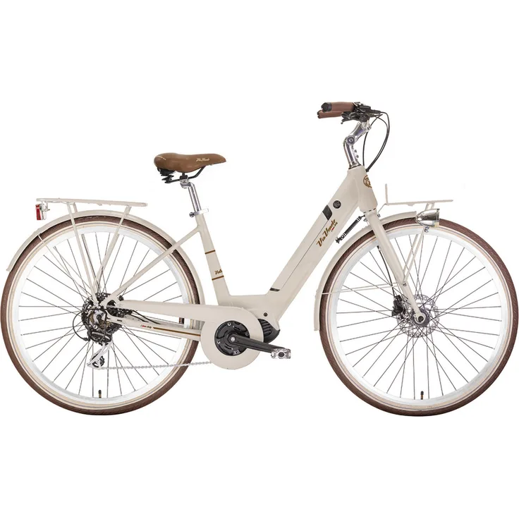 VENICE - I love Italy Elektro-Citybike E-LITE LADY, 28 Zoll, creme, 252Wh Akku, 7-Gang Shimano Schaltung, hydraulische Scheibenbremsen