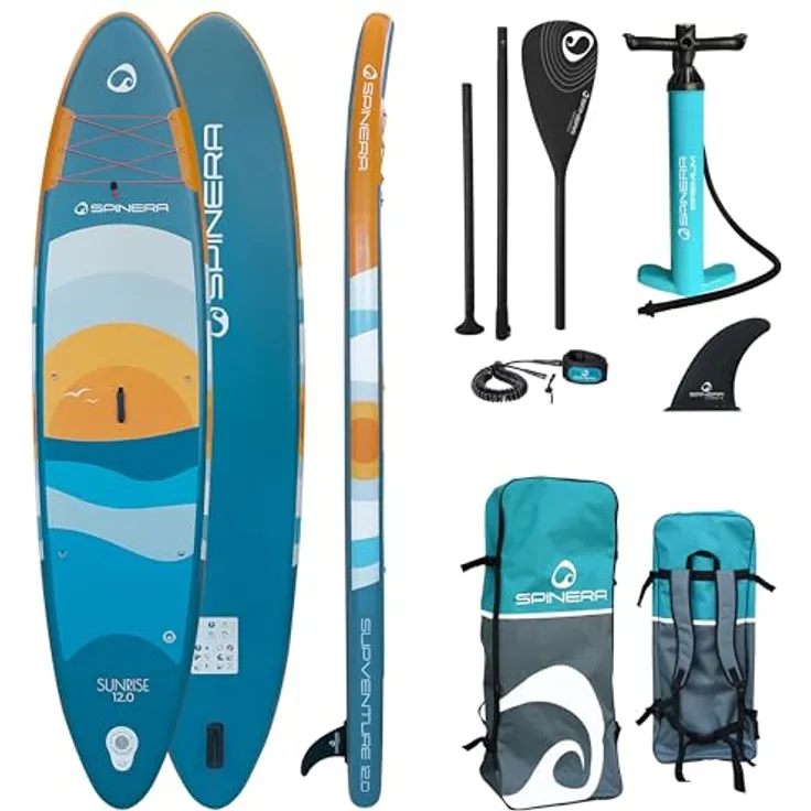 Spinera Supventure SUP Sunrise 12.0, Allround Stand Up Paddle Board mit Double Layer Technologie, 366x84x15cm, inkl. Premium Zubehör