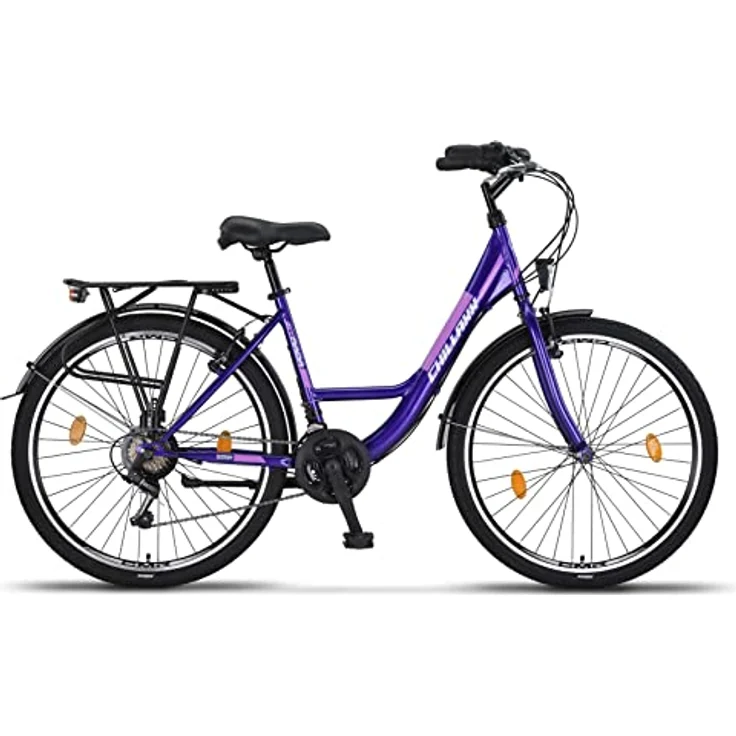 Chillaxx Strada Premium City Bike 26 Zoll Purple V-Bremse - 21 Gang-Schaltung - Hollandfahrrad für Mädchen, Jungen, Herren und Damen – Bild 2