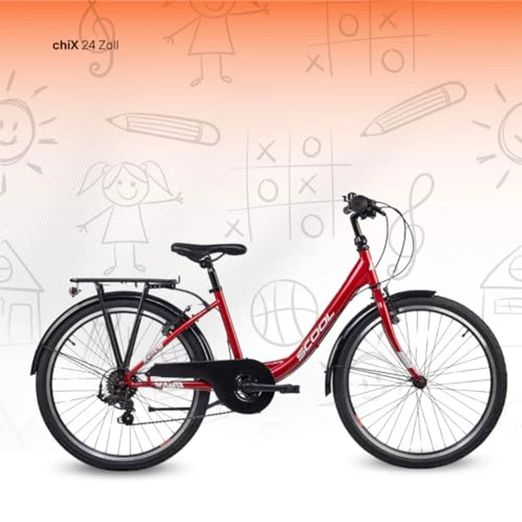 S’COOL Kinderfahrrad S'COOL chiX, 6 Gang Shimano Kettenschaltung, kompletter Straßenausstattung – Bild 2