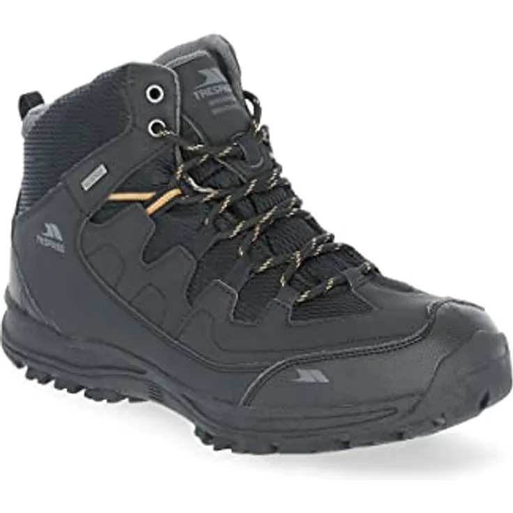 Trespass Finley, Herren Wanderstiefel mit rutschfester Sohle, Schwarz