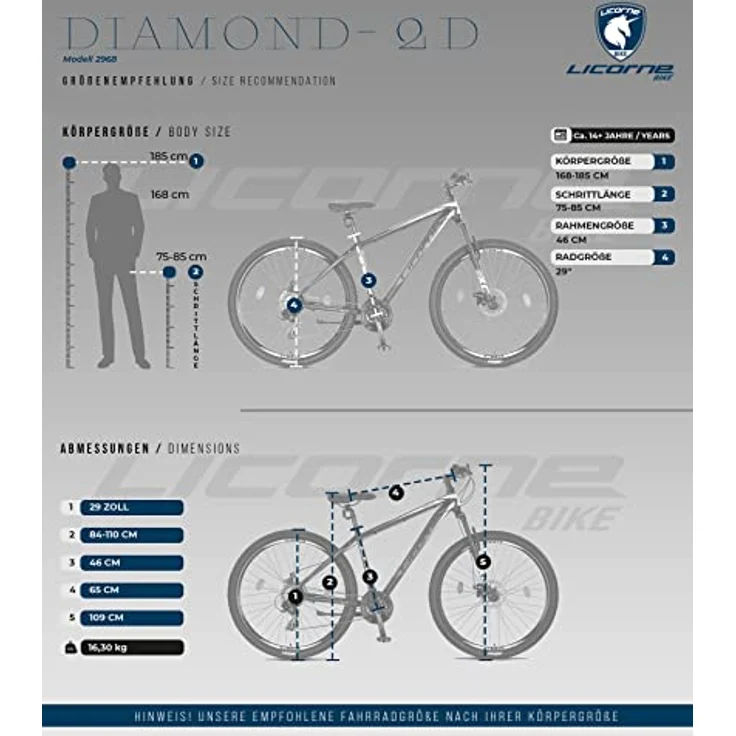 Licorne Bike Diamond Plus, Mountainbike mit Shimano 24-Gang Schaltung, hydraulischen Scheibenbremsen und verriegelbarer Federgabel, Schwarz/Rot, 29 Zoll – Bild 5