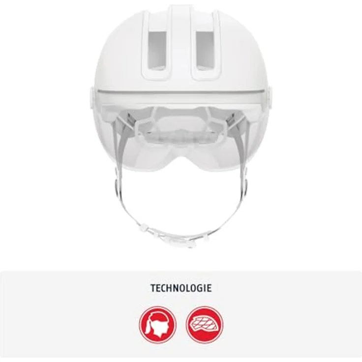 ABUS Stadthelm HUD-Y ACE, stylischer Fahrradhelm mit Visier und aufladbarem LED-Rücklicht, Schwarz, Größe M – Bild 2