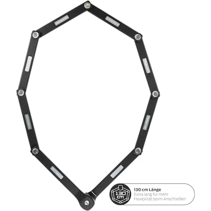 Trelock FS 480 Cops, Veloschloss, 130 cm mit gummierten Sperrstangen und 360° drehbarem Schlosskopf – Bild 3