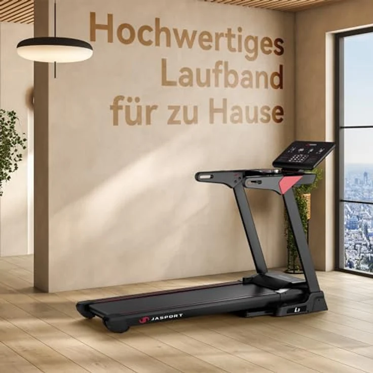JASPORT L3 Laufband für Zuhause klappbar, leise-Federungsdämpfung, Bluetooth-Kinomap&Zwift kompatibel, 4PS, bis 20km/h, 18% Steigungswinkel, 1400x480mm großer Lauffläche, bis 130kg, inkl. Brustgurt - Preisvergleich – Bild 2