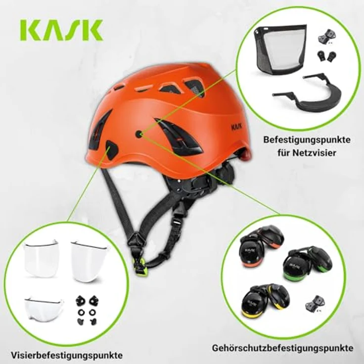 KASK Superplasma PL, Kletterhelm nach EN 12492, universell einstellbar für Kopfumfang 51-62 cm, anthrazit, mit 10 Belüftungsschlitzen und integriertem Lampenhalter-Clip – Bild 4