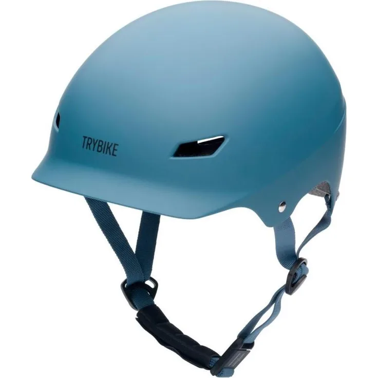 Trybike Retro-Velohelm, leichter Fahrradhelm in mattem Vintage-Blau, Gr. S/M (51-56 cm)