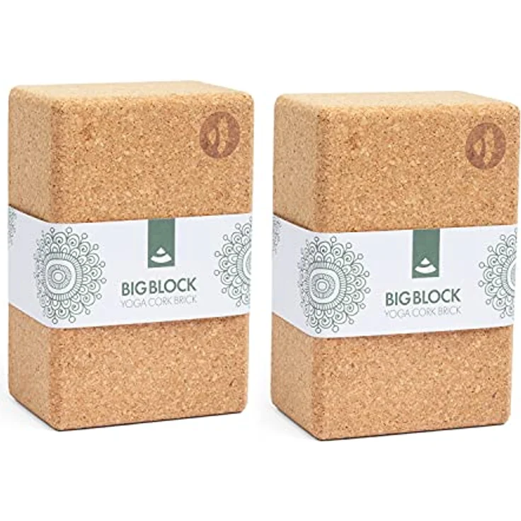 Bodhi Yoga Block Kork Brick | Einzeln & als Set | 100% Naturkork – Universal Yogaklotz | Umweltfreundlich & Nachhaltig | Tool für deine Asanas, Stretching & Regeneration | 227x150x100 mm – Bild 1