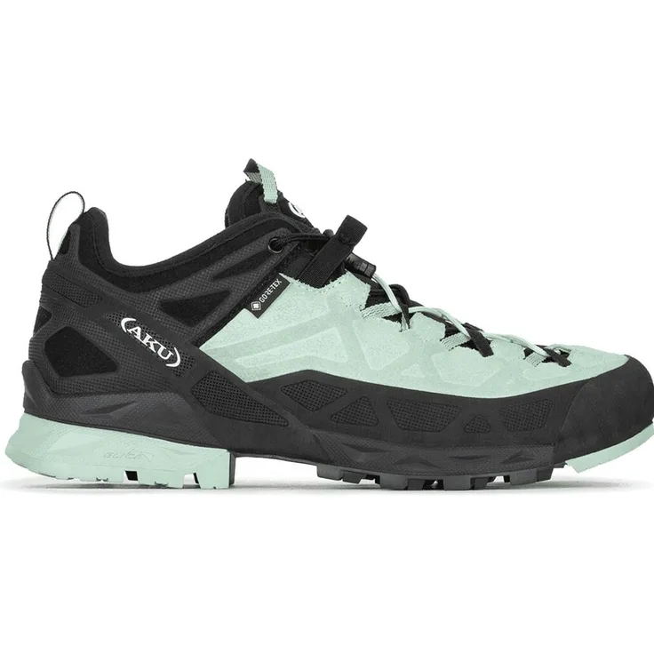AKU Rock DFS GTX, Damen Wanderschuhe mit Doppelschnürsystem, wasserdichtem Gore-Tex® Futter und Vibram® MegaGrip Sohle, Schwarz, Größe 37.5