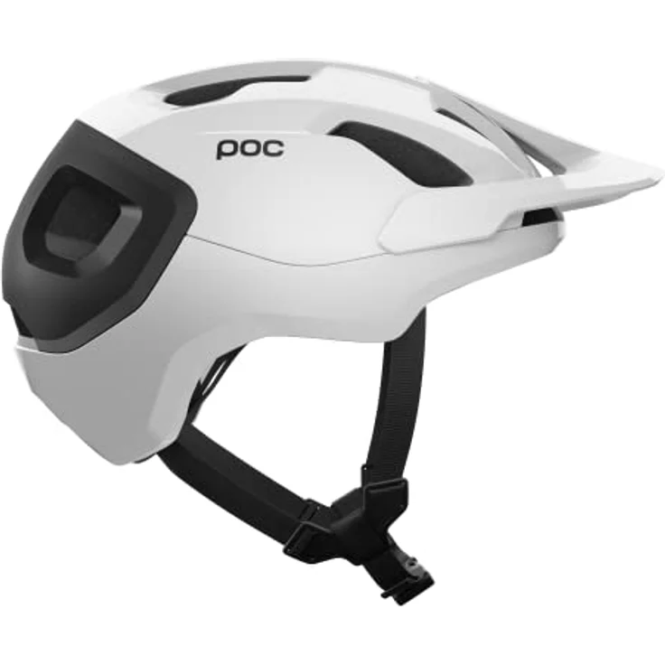 POC Axion Race MIPS, Fahrradhelm mit optimaler Belüftung und Breakaway-Helmschirm, Hydrogen White/Uranium Black Matt, Größe 48-52 – Bild 3