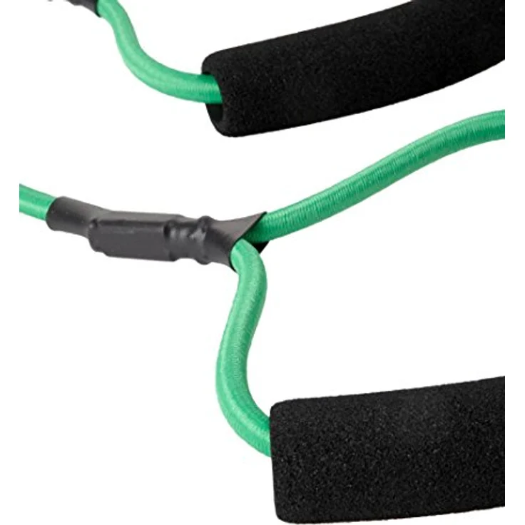 Deuser TUBE (Grün - Leicht), Fitness Expander mit Trittschutz, 190 cm, strapazierfähiges Material, für Krafttraining, leicht und kompakt – Bild 2