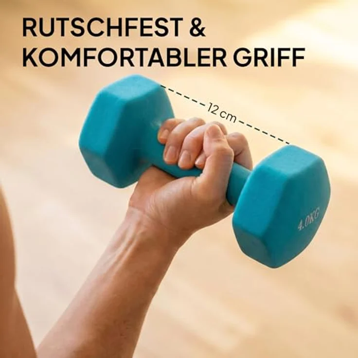 SPORTNOW Hanteln Set 4 Paar Kurzhanteln 1-4 kg mit rutschfesten Griffen und Aufbewahrungsständer, hexagonale Form – Bild 4