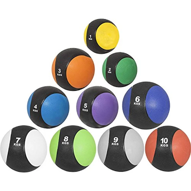 GORILLA SPORTS® Medizinball - Einzeln/Set, 1kg, 2kg, 3kg, 4kg, 5kg, 6kg, 7kg, 8kg, 9kg, 10kg Gewichte, mit griffiger Oberfläche, aus Gummi, Farbwahl - Slam Ball, Gewichtsball, Trainingsball, Slamball – Bild 1