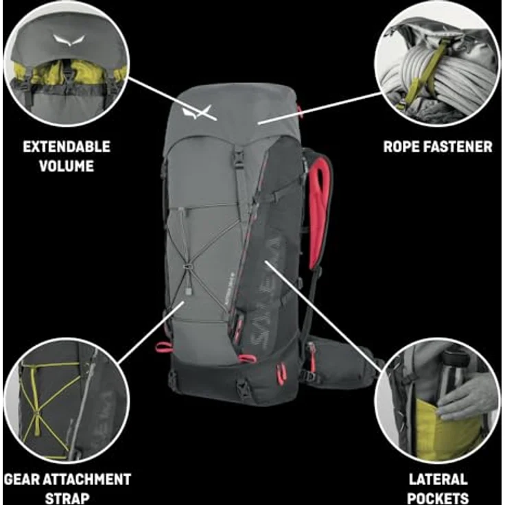 Salewa Alptrek Rucksack 67 cm, Nylon, grau, 26 x 22 cm – Bild 3
