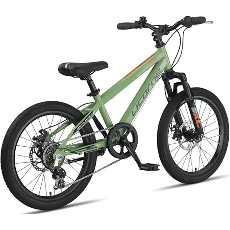 Licorne Bike Thunder Premium Mountainbike, 20 Zoll, olivengrün, für Mädchen, Jungen, Herren und Damen, mit Discbremse, robuste Materialien, optimierte Kettenschaltung – Bild 3