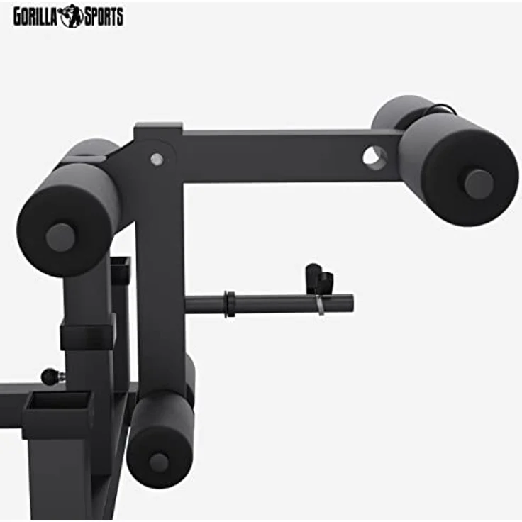 GORILLA SPORTS® Hantelbank mit Gewichten - 170 cm Hantelstange, 40/70/100 kg Hantelset, Beincurler, Butterfly, Dip-station, Curlpult - Trainingsbank, Fitnessstation, Kraftstation mit Langhantel – Bild 4