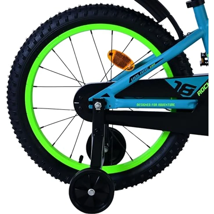 Volare Rocky 18 Zoll Kinderfahrrad für Jungen, Grün mit schwarz, geschlossener Kettenschutz, Handbremse und Rücktrittbremse – Bild 10