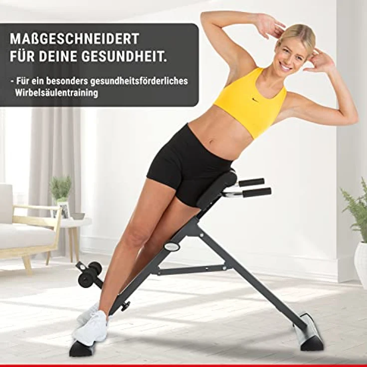 HAMMER Finnlo Bauch-/Rückentrainer Tricon, Hyperextensionsbank für einen gesunden Rücken, Dipstangen für straffe Arme, Training der schrägen Bauchmuskulatur, Stärkung des Rückenstreckers – Bild 2