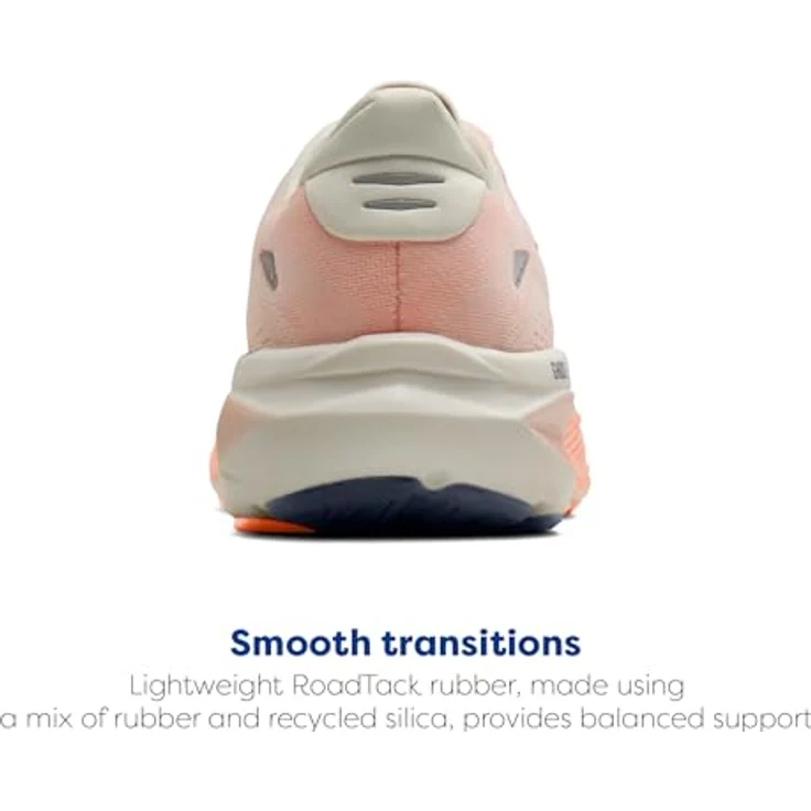 Brooks Ghost 18, Neutrale Laufschuhe für Damen mit DNA LOFT-Mittelsohle, Star White/Cyber Peach/Grey, Größe 40 – Bild 4