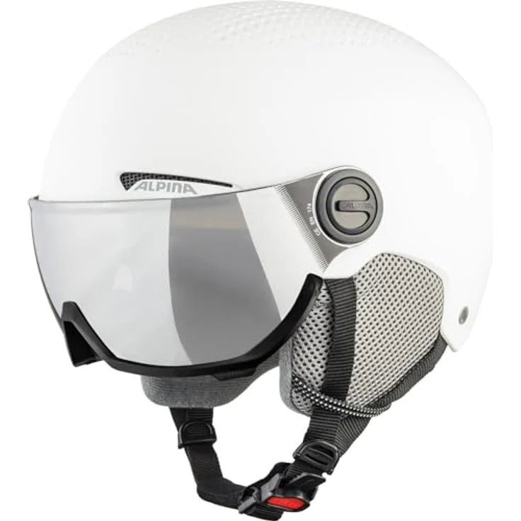 ALPINA SPORTS Arber Visor, Skihelm mit Hartschale, (54 - 58 cm, M), matt schwarz, verspiegeltes Visier, intelligentes Venting System – Bild 1