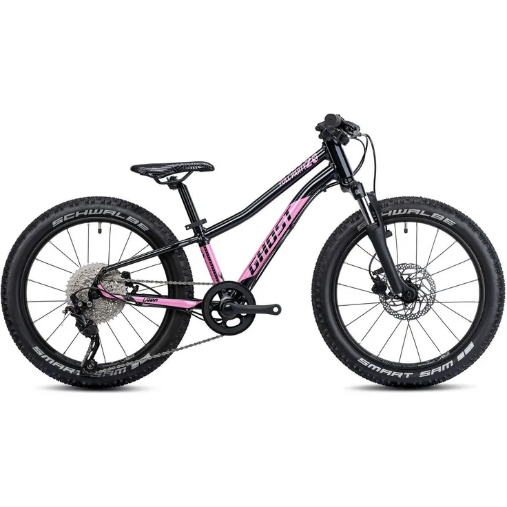 Ghost Lanao 20 Full Party, 20 Zoll Mountainbike für Kinder mit 10 Gang Shimano Deore Schaltwerk und hydraulischen Scheibenbremsen