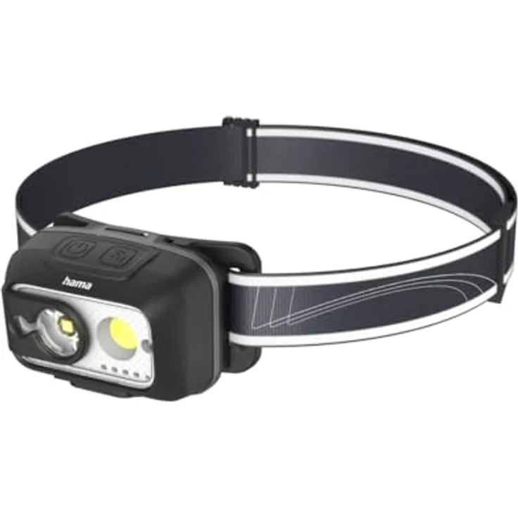 Hama LED-Stirnlampe "HL500-C", Akku-Kopflampe mit Gestensensor, 4 Licht-Modi, verstellbarer Neigungswinkel, USB-C Aufladung