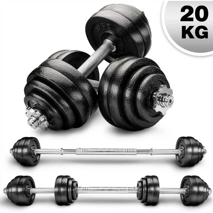 RE:SPORT Hantel-Set, 2 in 1 Hanteln Set, Hantelset Gusseisen verstellbar, Schwarz