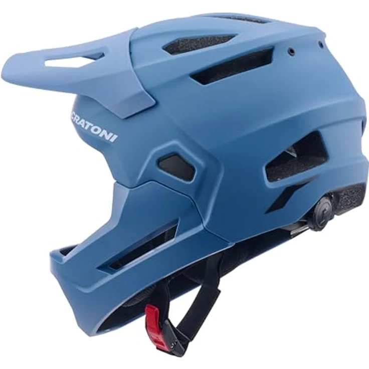 Cratoni MTB-Kinder-/Jugendhelm "Madcat", Fullface Helm mit 360° Größenverstellsystem, belüftet und abnehmbaren Kinnbügel, blau – Bild 2