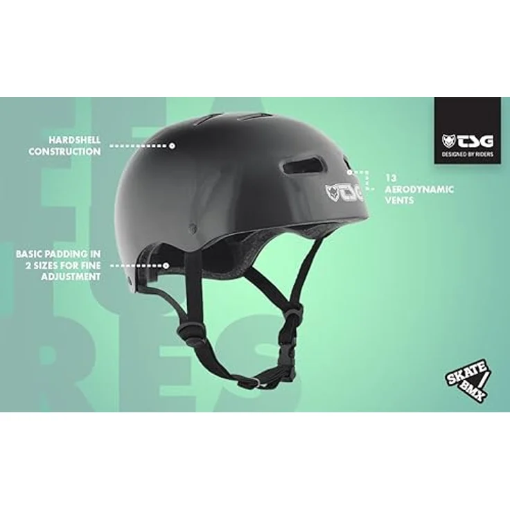 TSG Velohelm, Halbschalenhelm für Skate/BMX, 54 - 56 cm, klassisches Design – Bild 2