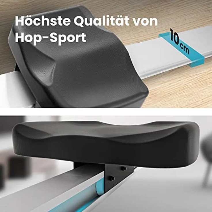 Hop-Sport HS-095R Rudergerät klappbar für zuhause inkl. Unterlegmatte – Rudermaschine mit Magnetwiderstand, LCD-Display, 12 Programmen, Wettkampfmodus und WATT-Funktion, bis 150kg – Bild 5