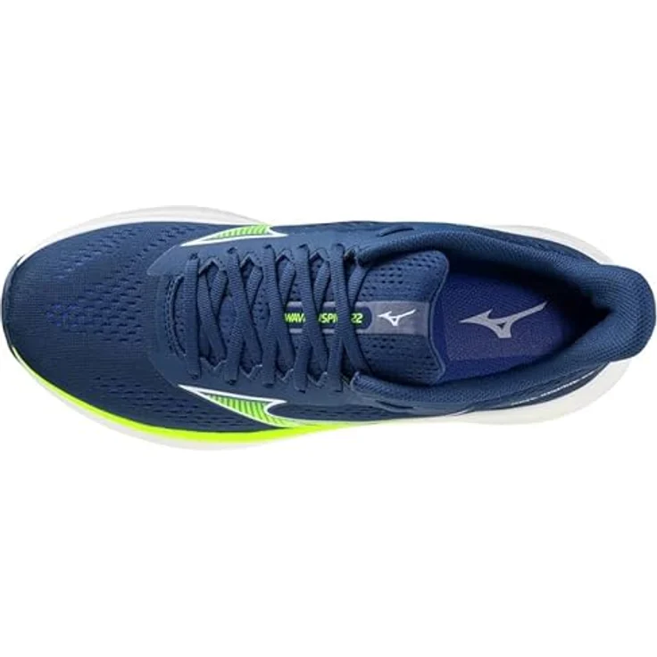 Mizuno WAVE INSPIRE 22, Laufschuh mit Mizuno Enerzy NXT Dämpfung, optimaler Stabilität für Überpronierer, Weiß, Größe 45 – Bild 3
