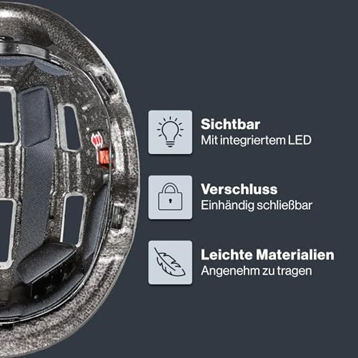 Uvex City 4 Fahrradhelm, urbaner Helm mit 10 Belüftungsöffnungen, individueller Größenanpassung und integriertem LED-Rücklicht – Bild 3