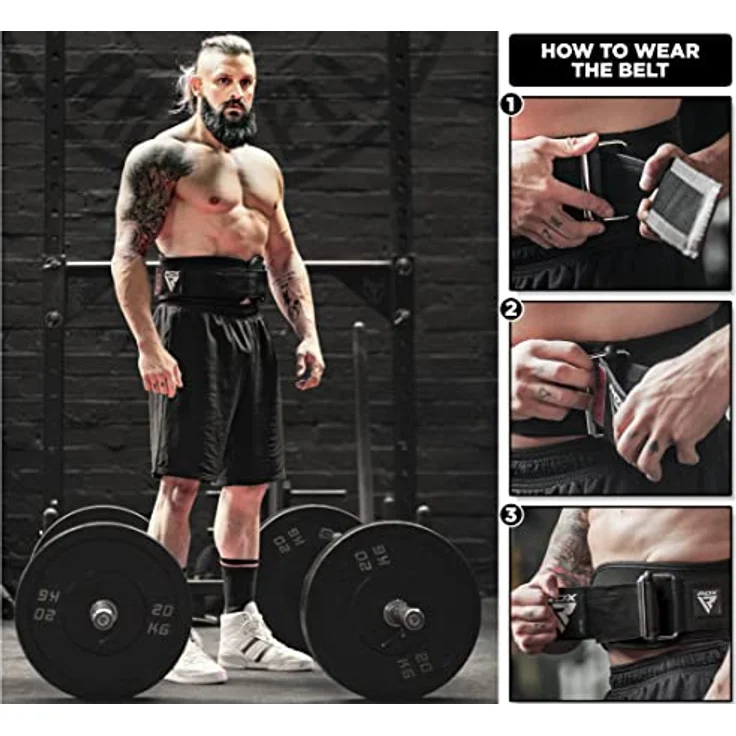 RDX 6.5” Gewichthebergürtel, Auto-Lock Trainingsgürtel, Krafttraining Powerlifting Fitness Bodybuilding Gürtel, Gewichtheben Gepolstert Gym Weight Lifting Belt, Männer Damen Kreuzheben Workout – Bild 3