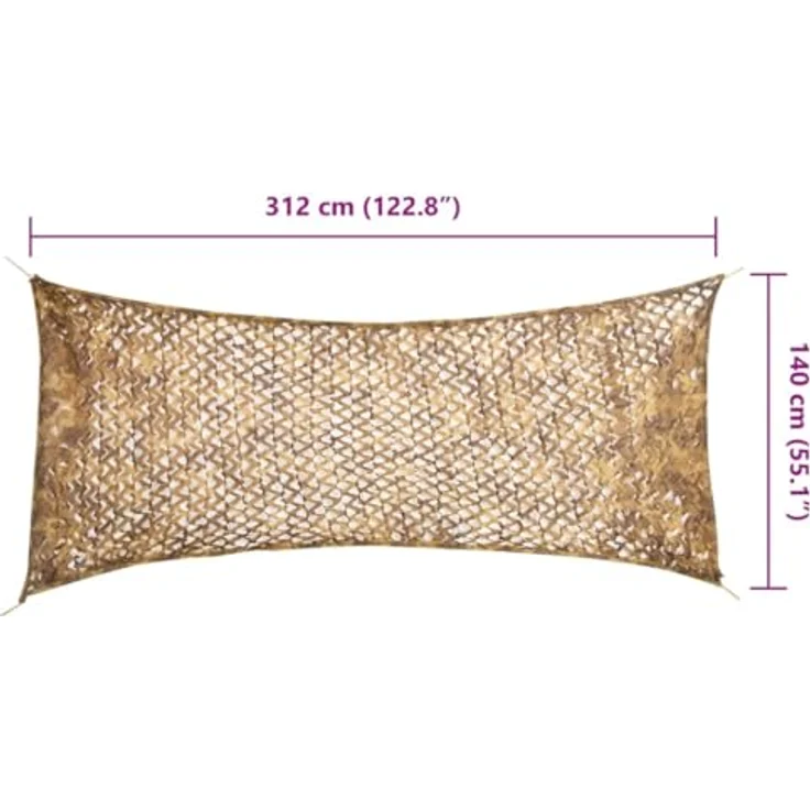 vidaXL Tarnnetz 312x140 cm, wasserabweisendes Oxford-Gewebe in Sandfarbe mit Aufbewahrungstasche – Bild 2