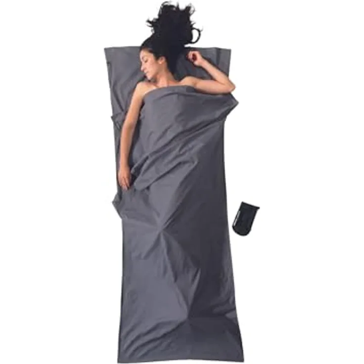 Cocoon TravelSheet, Schlafsack (220 cm), leicht und atmungsaktiv, mit Kissenfach und Klettverschluss, für warme Klimazonen