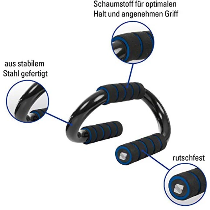 Sport-Tec Push Up Liegestützgriffe, rutschfester Schaumstoffgriff, stabiler Stahl, 360-Grad-Design, Paar – Bild 4