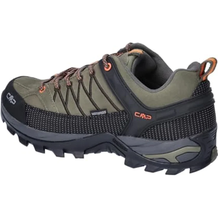 CMP RIGEL LOW TREKKING SHOES WP, wasserdichte Wanderschuhe aus Leder mit profilierten Gummisohlen für guten Grip – Bild 3