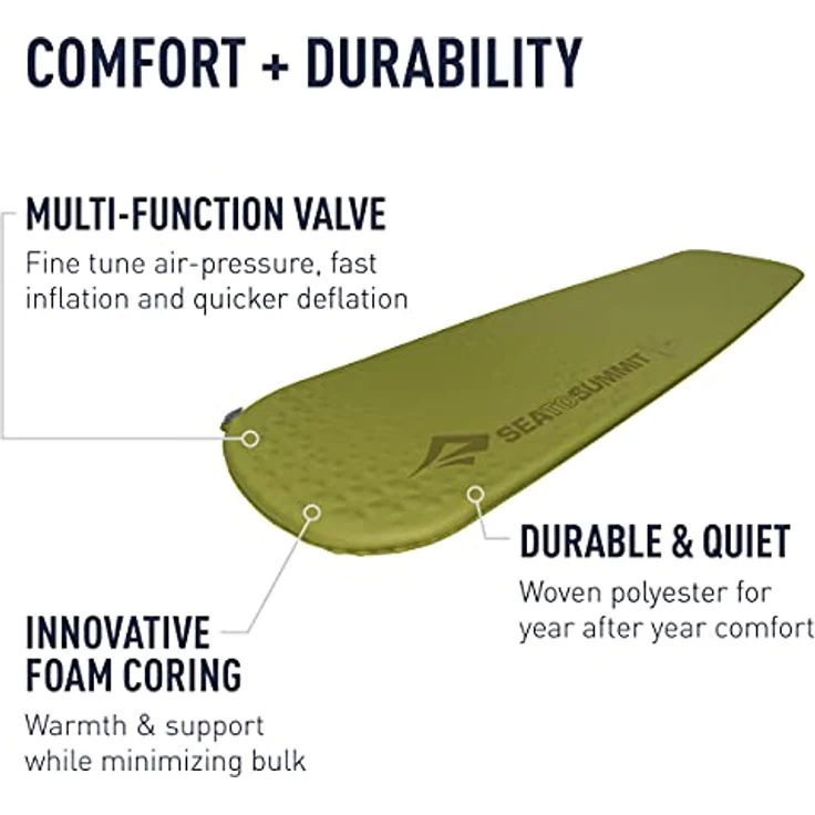 Sea To Summit Ultralight SI Isomatte, selbstaufblasend mit Delta Core-V Technologie für Gewichtseinsparung und Komfort, grün – Bild 6