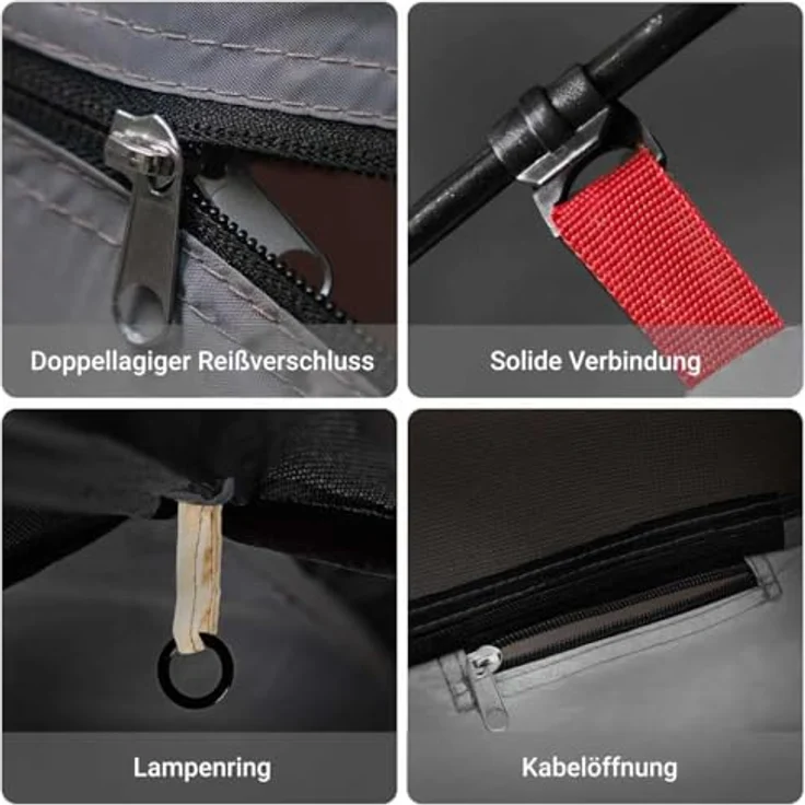 vidaXL Kuppelzelt für 2 Personen, Wasserdichtes Campingzelt mit Abnehmbarem Überzelt und Verdunkelungsstoff, Weiß Dunkel – Bild 5