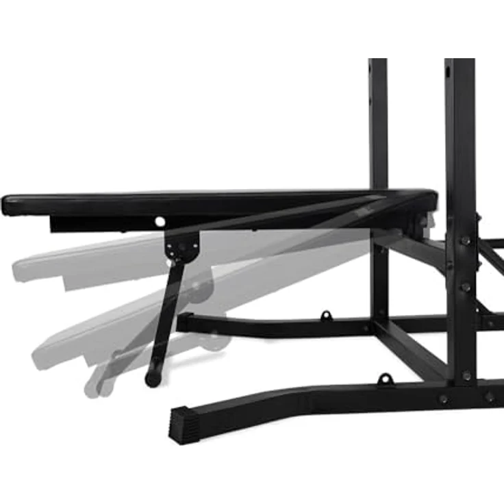 VirtuFit Power Tower Deluxe, Kraftstation mit Dip- und Klimmzugstation, 250 kg maximalem Gewicht und verstellbaren Hantelablagen – Bild 9
