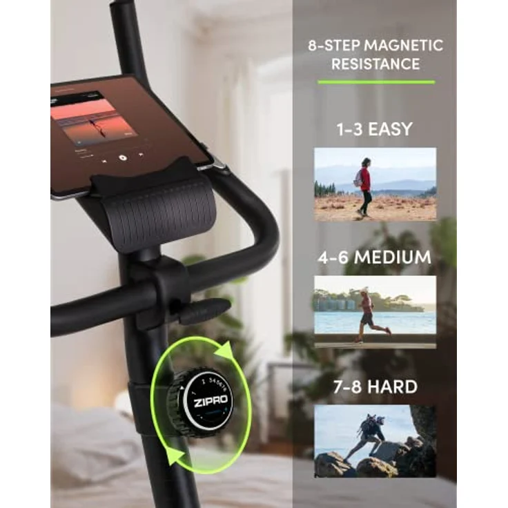 Zipro Heimtrainer Fahrrad Boost, Ergometer Fitnessbikes, Magnetisches Fahrradtrainer, Ergometer Fahrrad bis 120kg, Indoor Bike, Trainingsfahrrad für zuhause, Fahrradergometer Batteriebetrieben – Bild 4