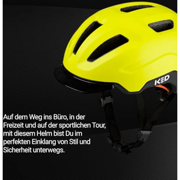 KED Ahead Pedalon E-Bike Fahrradhelm, mit LED-Rücklicht, Maxshell-Technologie, superleicht, Pedalon Yellow Green Matt, Größe 56-59 (M) – Bild 3