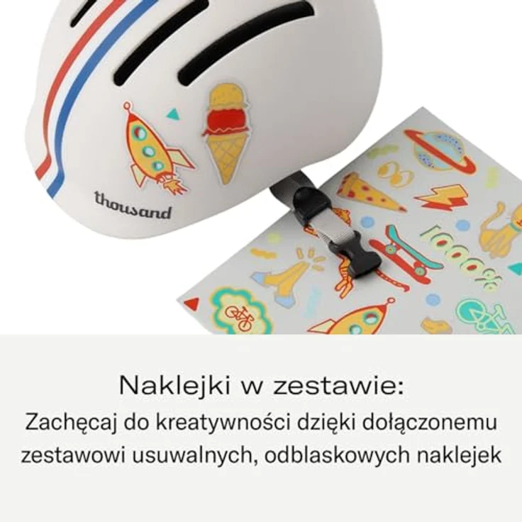 Thousand Kids Fahrradhelm Junior, Velohelm für Kopfumfänge 49 - 53 cm, Schwarz – Bild 2