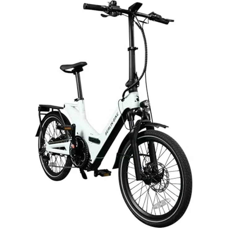 Berlin Bike BERLIN 2GO hellgrün - Klappbares E-Bike, Shimano 7-Gang-Schaltung, Ca. 50 km Reichweite