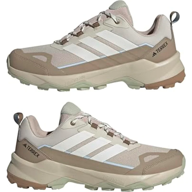 adidas Terrex Skychaser Ax5, Laufschuhe für Herren, hellbraun/ecru/hellblau, Schnürverschluss, Logoprint – Bild 6