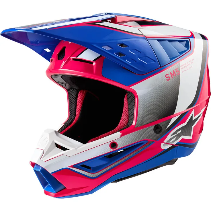 Alpinestars SM5 Sail PK, Motocross Helm in Größe L mit mehrfacher Dichte für optimale Stossdämpfung und antibakteriellem Komfortfutter