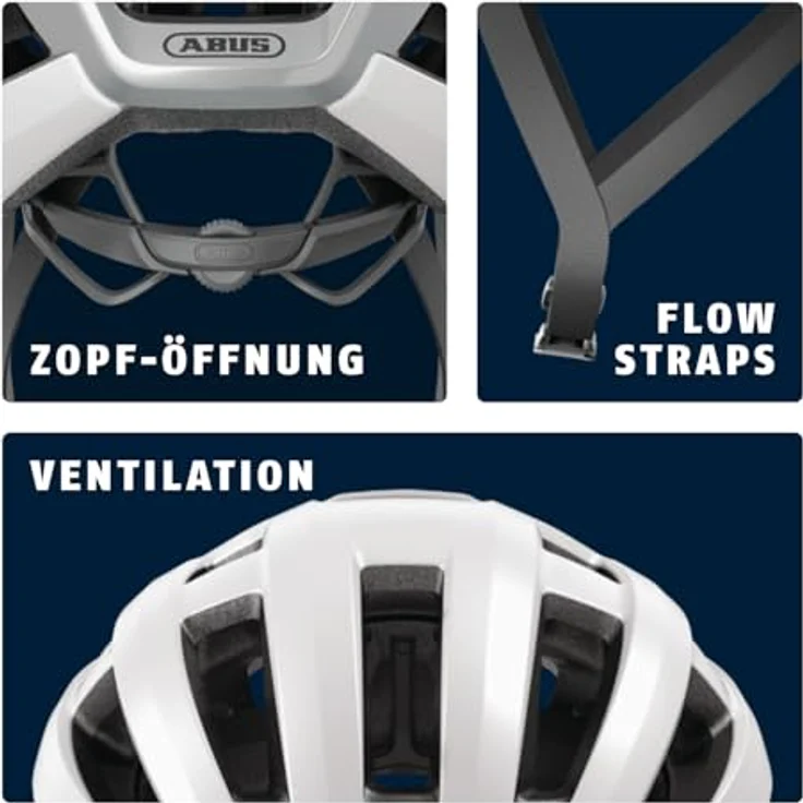 ABUS Rennradhelm PowerDome MIPS, leichter Fahrradhelm mit Belüftungssystem und Aufprallschutz, Polar Weiß, Größe S, für Damen und Herren – Bild 4