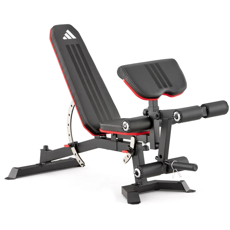 adidas Utility Bench, Hantelbänke mit Bizeps-Curlpult, Beincurler und integriertem Cable-Crossover-System