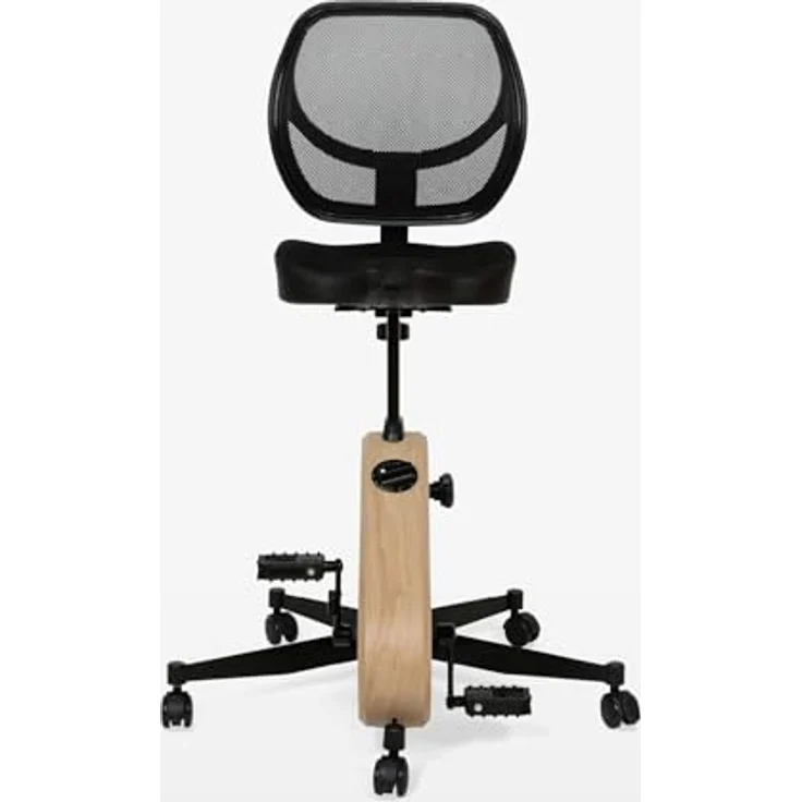Skandika Office Bike, Ergometer mit 8-fach verstellbarer Sitzhöhe und Bluetooth-Receiver, Holzoptik – Bild 9